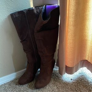 Brown tall boots